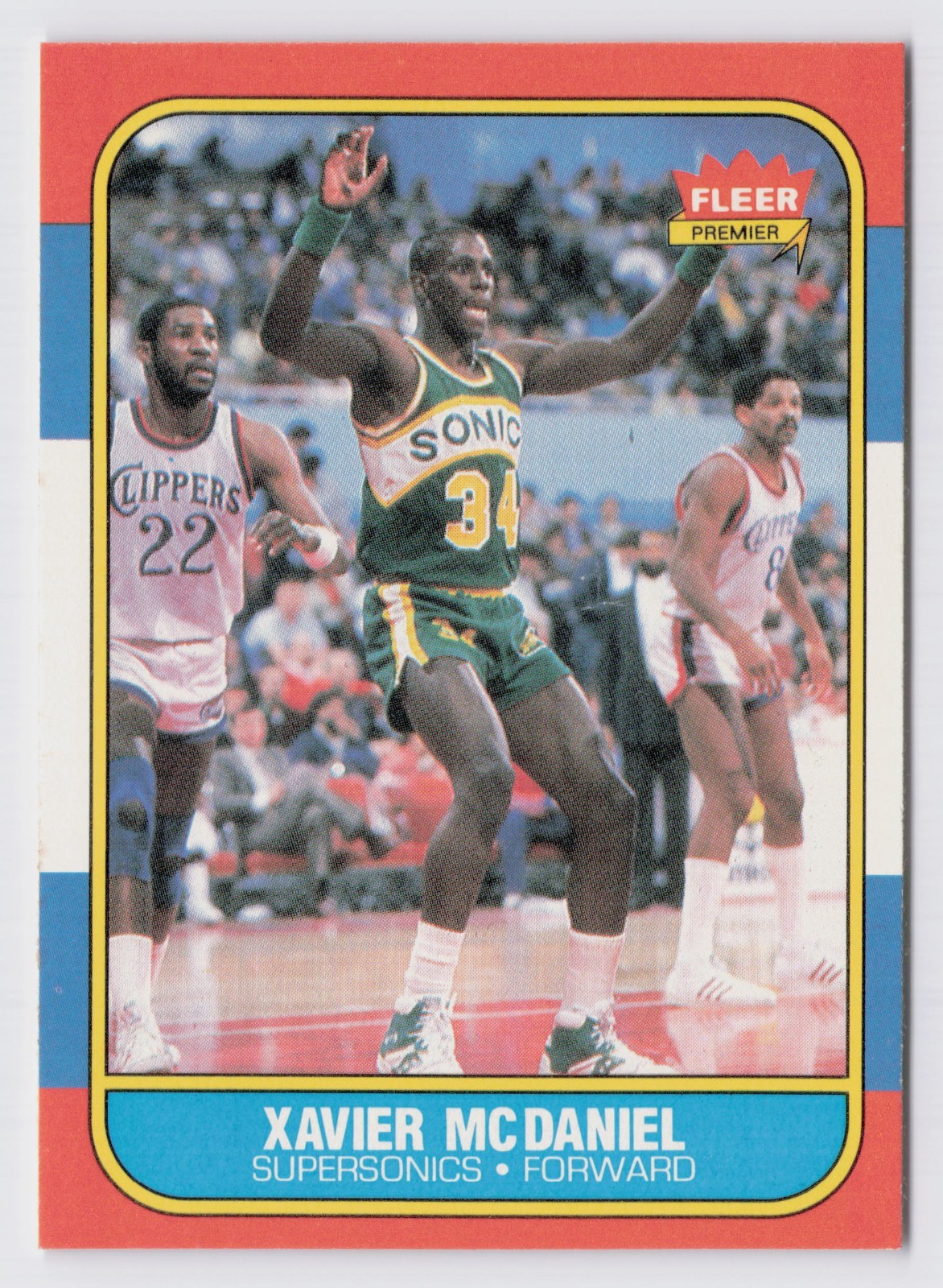 1986-87 Fleer Xavier McDaniel Rookie #72 (RC) Seattle Supersonics