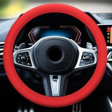 Car Steering Wheel Cover, Non-Slip Silicone Material, Multiple Color 1PCS Red