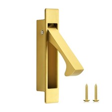 Pocket Door Edge Pull Handle Satin Brass Flush Mount Sliding Door Hardware