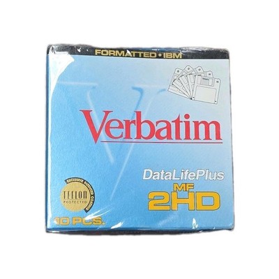New Sealed Box 10 Verbatim DataLife MF 2HD 3.5'' 1.44MB Floppy Disks IBM Formated