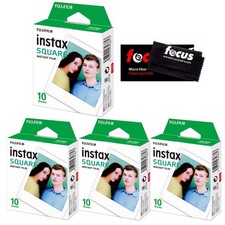 Fujifilm Instax Square Film 40 Exposures with Cleaning Cloth Bundle