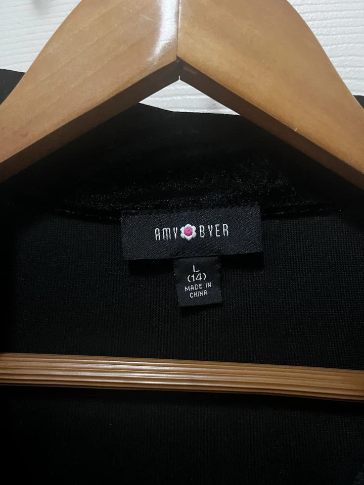 Amy Byer Girls Velvet/velour Blazer. Black - Image 4 of 4