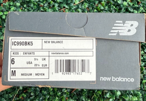 New Balance 990v5 Toddler Sneakers (Size 6 M) – Black/Gray IC990BK5 With Box - Afbeelding 7 van 8