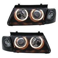 Depo Scheinwerfer Angel Eyes FüR VW Passat 3B Bj. 1996-2000 Schwarz