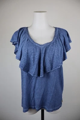 Pepe Jeans Mujer S Playera Casual Vintage Manga Corta Algodón Lino Azul - Imagen 1 de 4