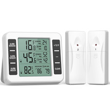 UPGRADED AMIR Refrigerator Thermometer, Wireless Indoor Outdoor Freezer Thermo