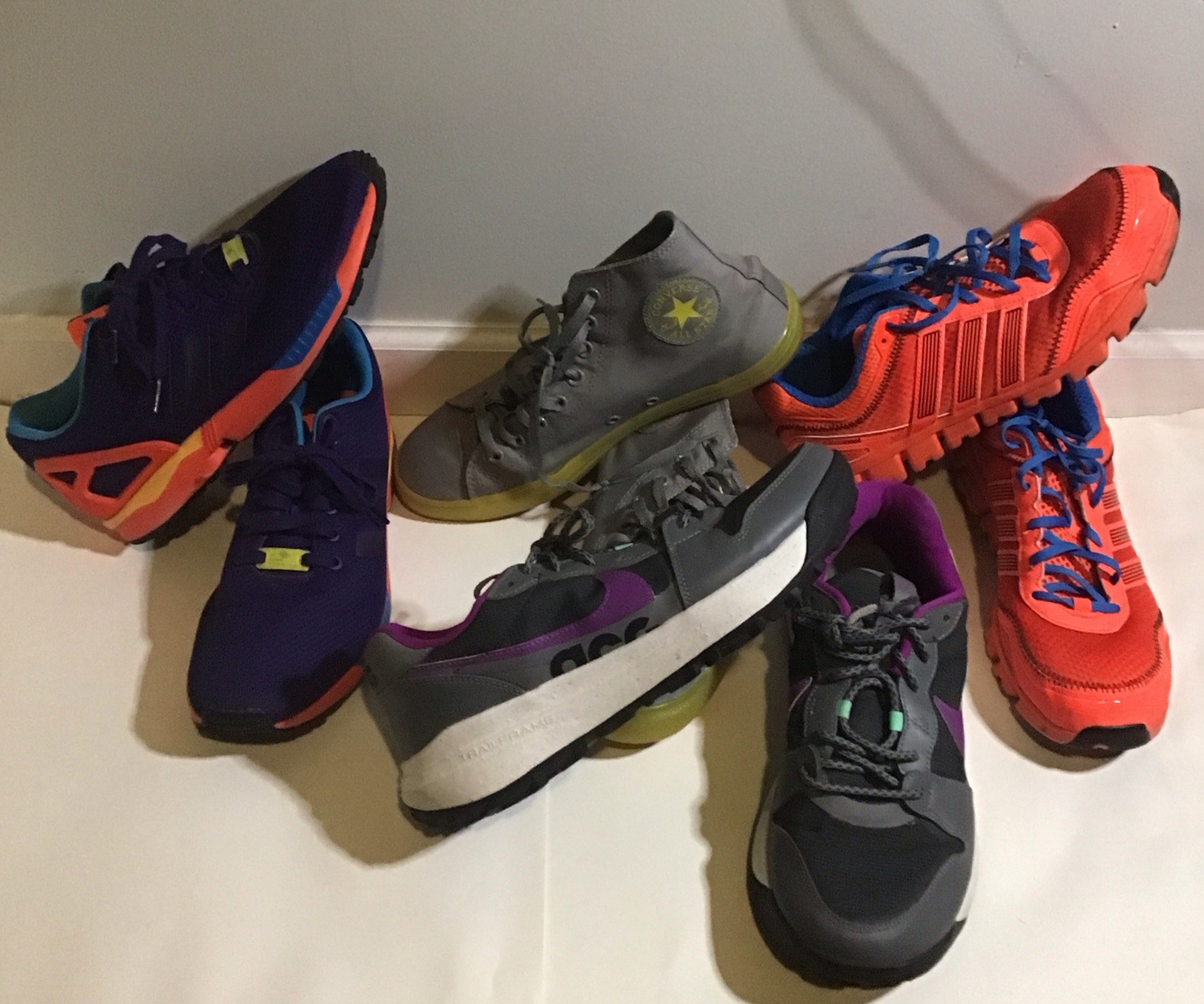 Men’s 4 pair sneakers lot NIKE ACG ADIDAS CONVERSE wholesale Reseller - 9/9.5/10