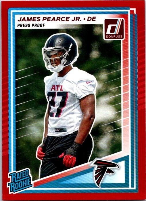 2025 Panini Donruss Rated Rookie James Pearce Jr. #363 Press Proof Red (RC)