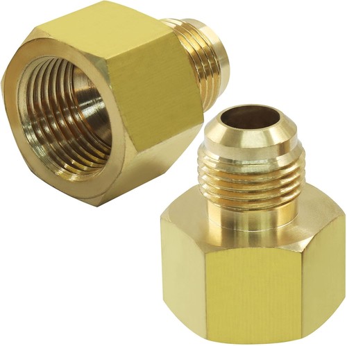 Brass Flare Tube Fitting 3/8" NPT Male x 1/2" Female NPT | 2Pcs, Pipe Reducer Ad