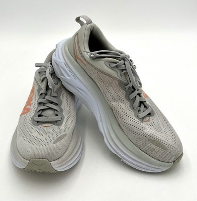 HOKA Size 8.5B Gray Breathable Mesh Bondi 8 Running Shoes
