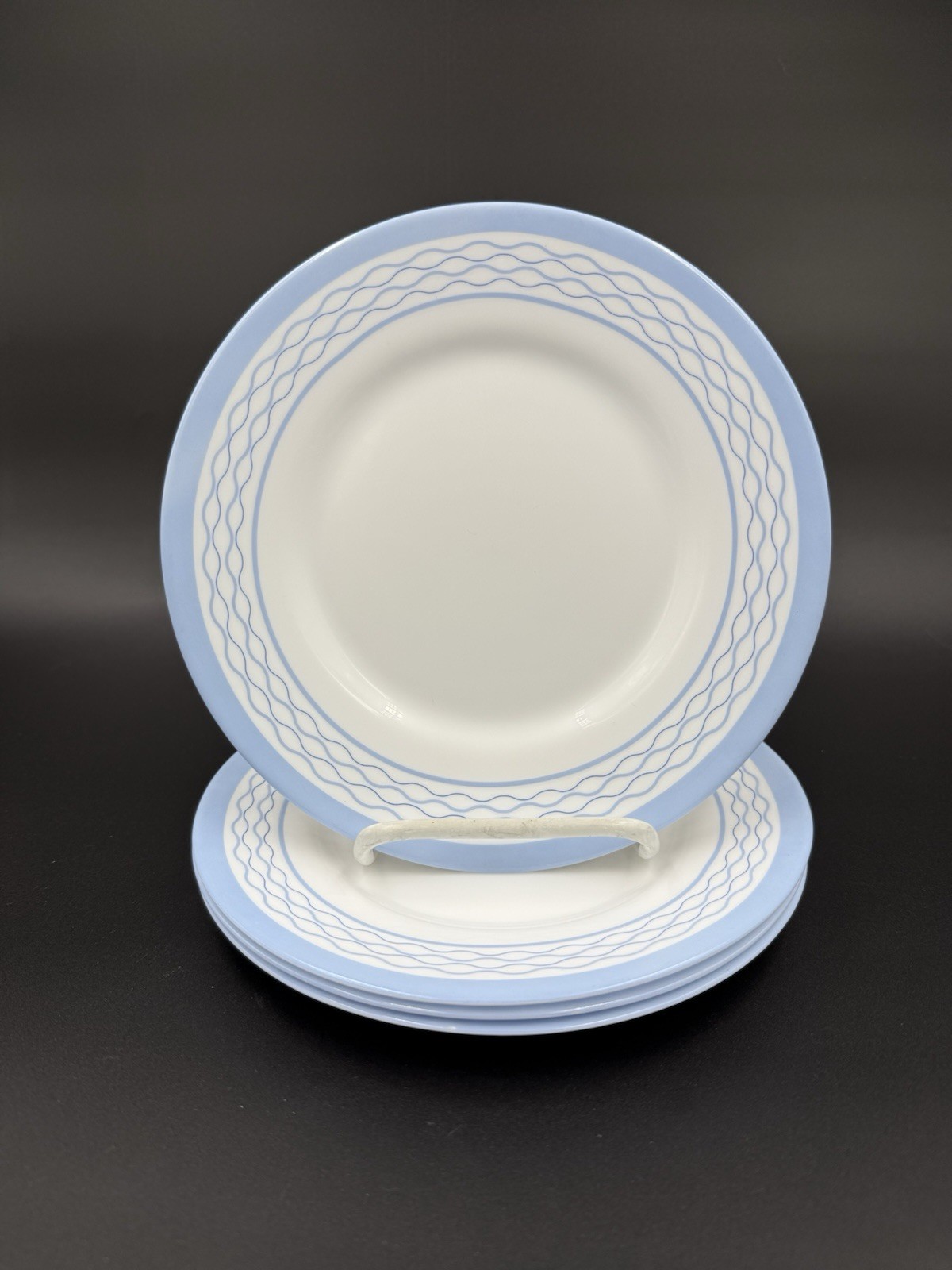 Martha Stewart Everyday France 7.75"  Salad/Dessert Plates MTW28 Blue Bands 4