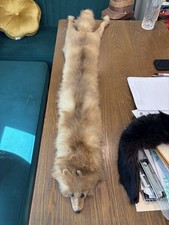 Fox Fur Stole Wrap Brown Beige Vintage Scarf