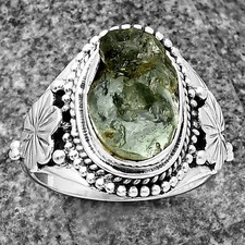 Natural Aquamarine Rough - Brazil 925 Sterling Silver Ring s.8.5 Jewelry R-1424