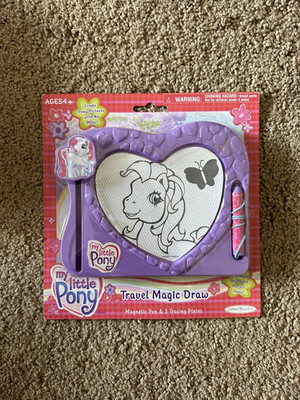 My Little Pony Travel Magic Draw Magnetic Pen and Board New 2005 Sealed