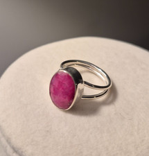 Size 7 stunning faceted ruby ring sterling silver 925