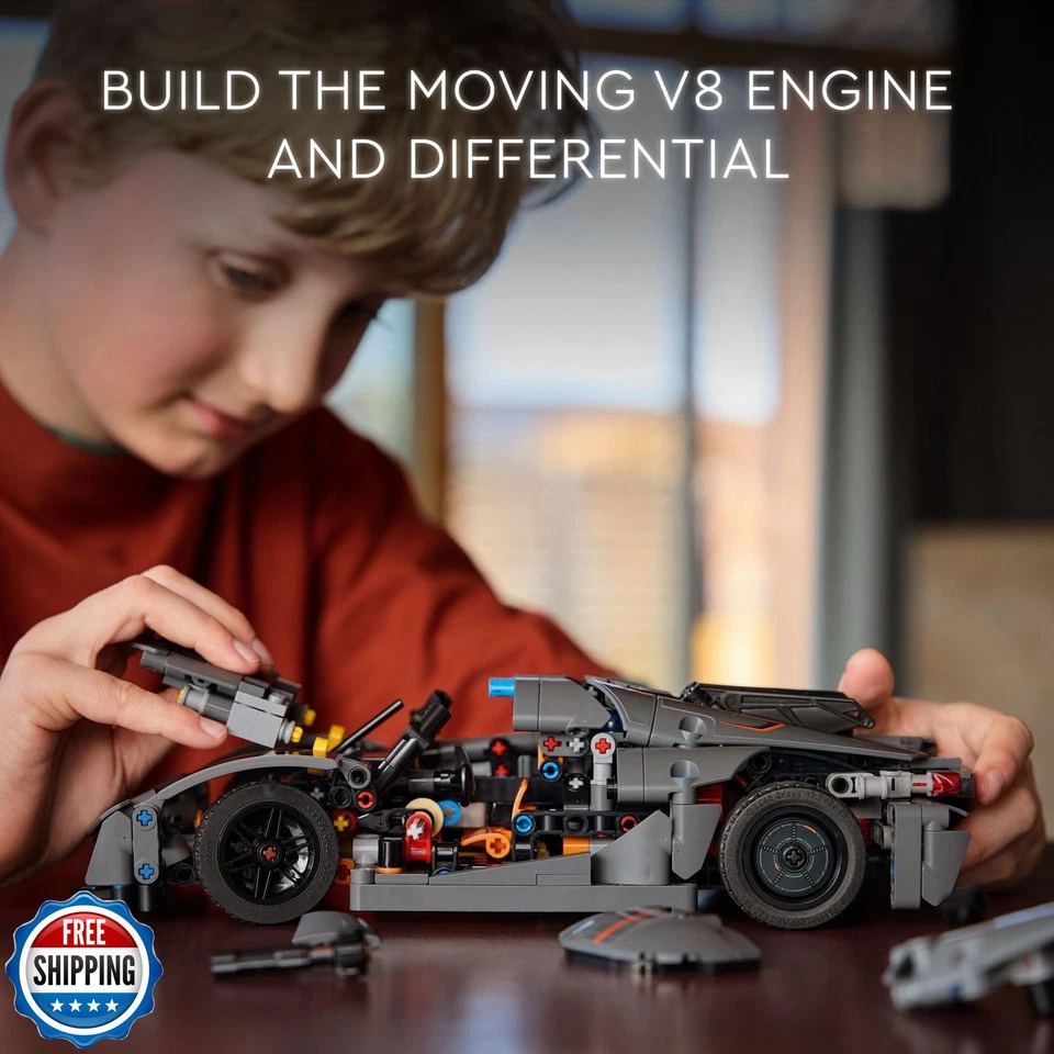 LEGO Technic Koenigsegg Jesko Absolut Grey Hypercar, Sports Car Building Toy  - Image 3 of 4