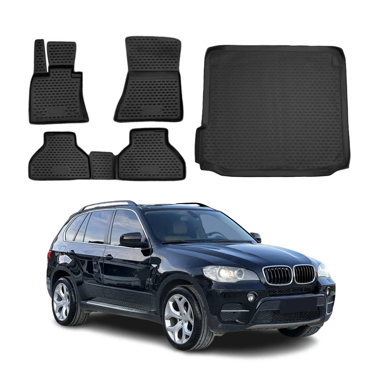 Cargo Trunk Floor Mat Liner Fits BMW Vehicles All Weather Semi Custom Fit Black
