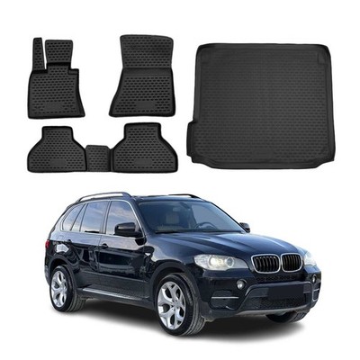 Custom Floor Mats & Cargo Liners for BMW X5 E70 2007-2013 Rubber TPE Black 5Pcs