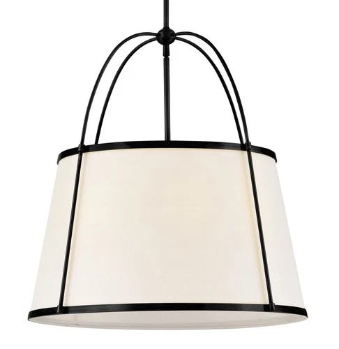 Hinkley Lighting 4895 Clarke 4 Light 25"W Pendant - Black / Off-White - Picture 6 of 12