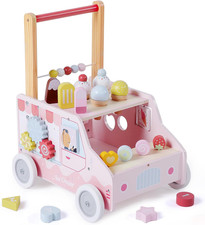 Wooden Baby Walker, Push Activity Walker for Kids 12M , Multifunctional Ice Crea