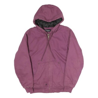 WFS Damen lila Baumwolle Kapuze Reißverschluss Jacke M Freizeit klassisch uni Outdoor