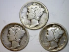 1924 1924d & 1924s Mercury Dime Coins 90% SILVER 3 Coin LOT  NR