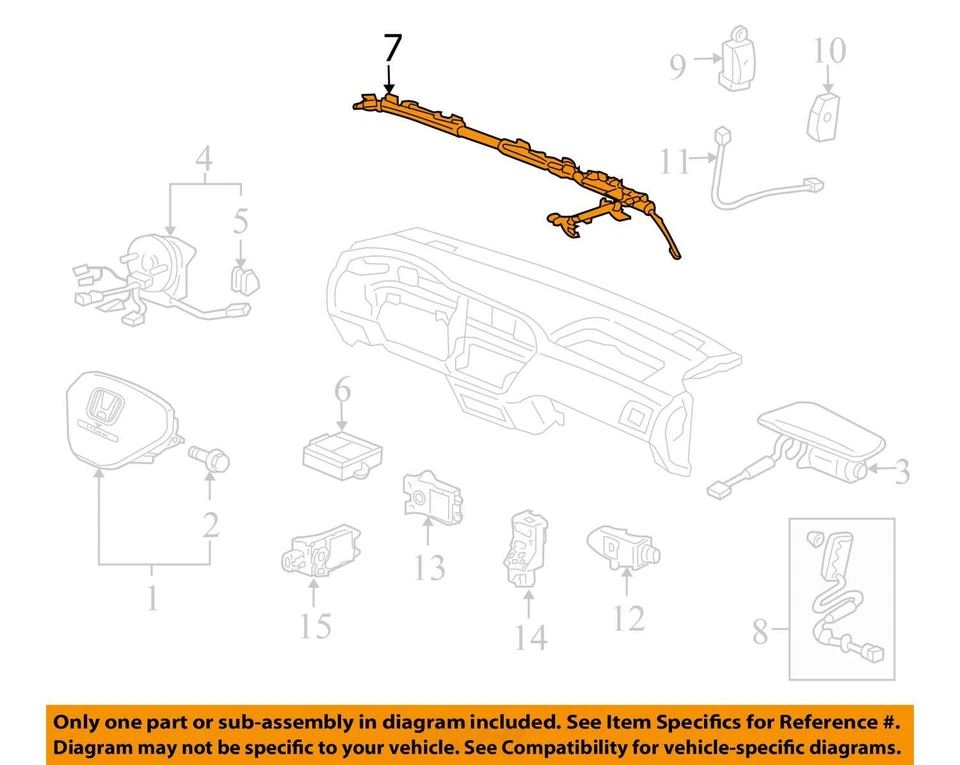 Air Bag Front Driver Roof Fits 06-11 RIDGELINE 1339476 Foto 3 de 4