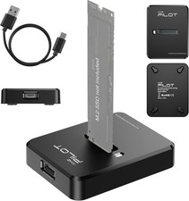 M.2 NVMe  SATA to USB C Docking Station, SSD A C Reader Black