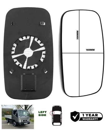 Fits Nissan Cabstar 2003-2018 Left Side Electric Heated Mirror Glass With Base