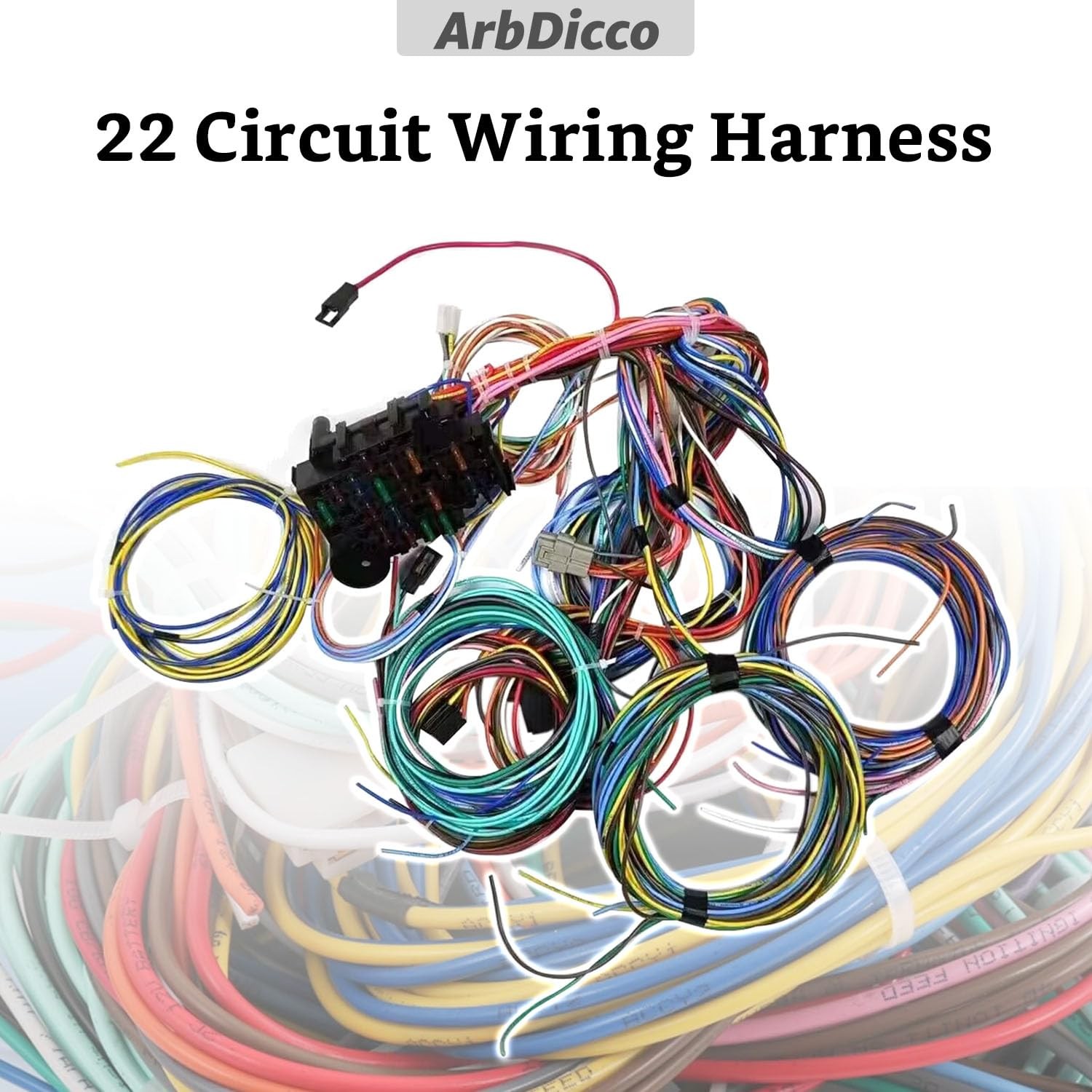 22 Circuit Universal Wiring Harness Kit Compatible w/GM Tilt Columns Car Truck 1