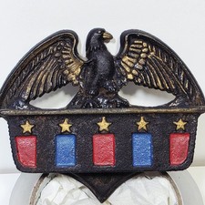 Vintage Wilton Cast Iron Match Safe Holder American Eagle Made in USA- Americana