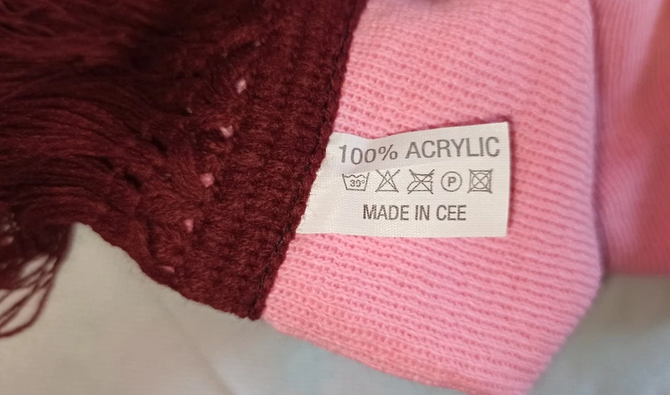 Sciarpa AS ROMA cm 150 Acrilico ROSA - Immagine 4 di 4