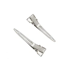 50 PCS Hairdressing Single Prong Pin Curl Clips 1.78 Inch Metal Alligator Hai...