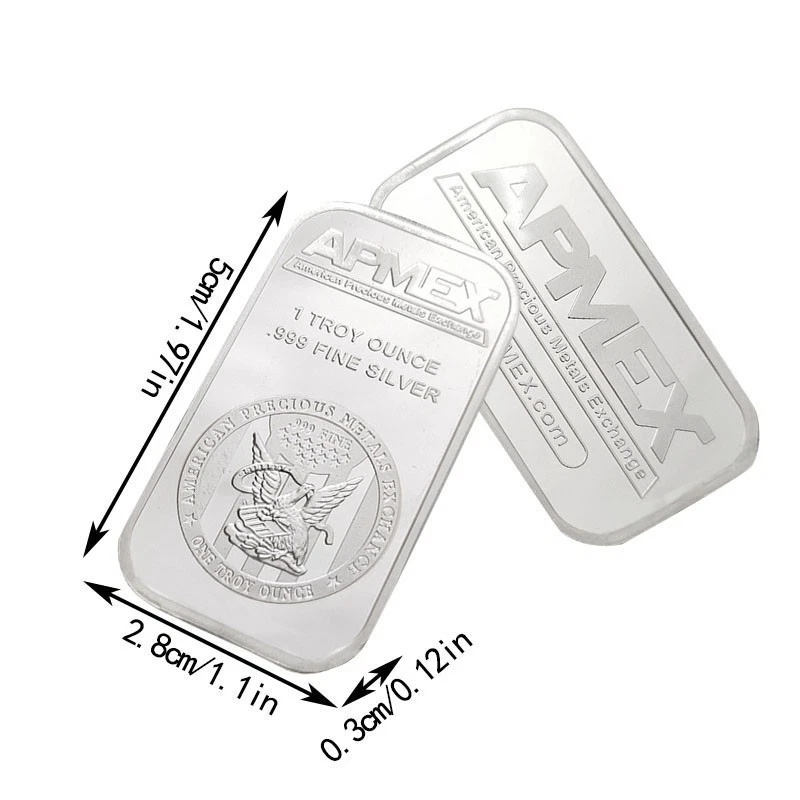 APMEX I TRÓY QUNCEAB9 精美 1 盎司镀银金属条用于收藏 — 第 4/4 张图片