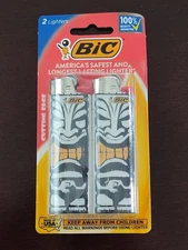 New 2pk BIC Special Edition Pocket Lighter Tiki N1