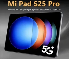 Tablet S25 Pro 10.1" 5G Android 14 16GB RAM 1TB ROM 2K Screen