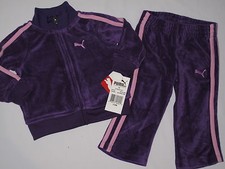 NWT PUMA 2pc long sleeve jacket GIRL size 12M purple