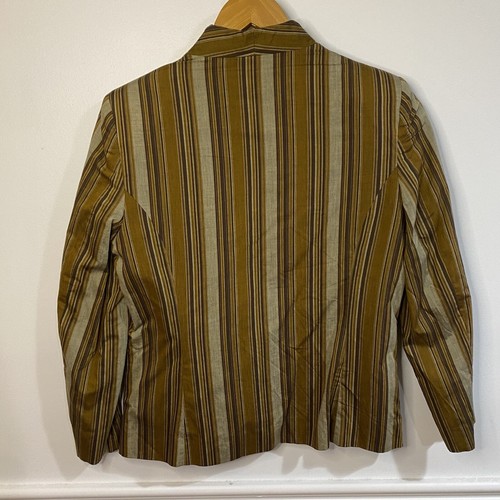 Vintage 80s Saks Fifth Ave Jacket Womens 8 Striped Cotton Blazer - Picture 12 of 12