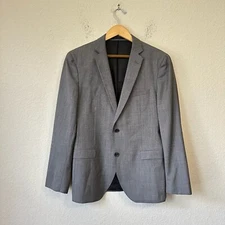 HUGO BOSS Super 140 Blazer Mens US 42R Gray Virgin Wool Sport Coat Preppy Office