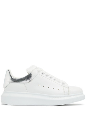 ALEXANDER MCQUEEN Oversized $690 Women's White/Silver Sneakers New