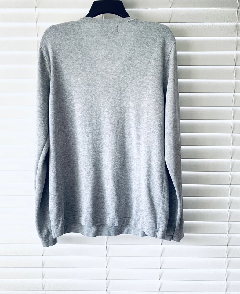 Suéter Y2K Heritage 1981 Gris Cuello en V Pullover Algodón Para Hombre Grande Preppy Patinador Foto 2 de 4