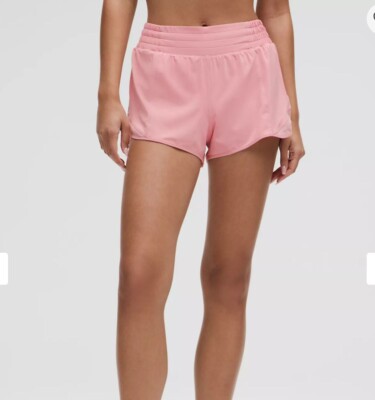 LULULEMON NWT HOTTY HOT SHORTS 2.5'' HR SZ 2 PINK TIDE RUN TENNIS BEACH FREE SHIP