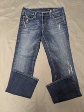 Women's Vigoss Slim Fit Bootcut Leg Stretch Distressed Jeans TgSz 7 Meas 31x30