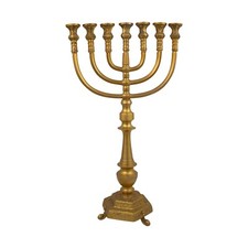 Large Authentic Bronze Plated Menorah 17″ / 42cm