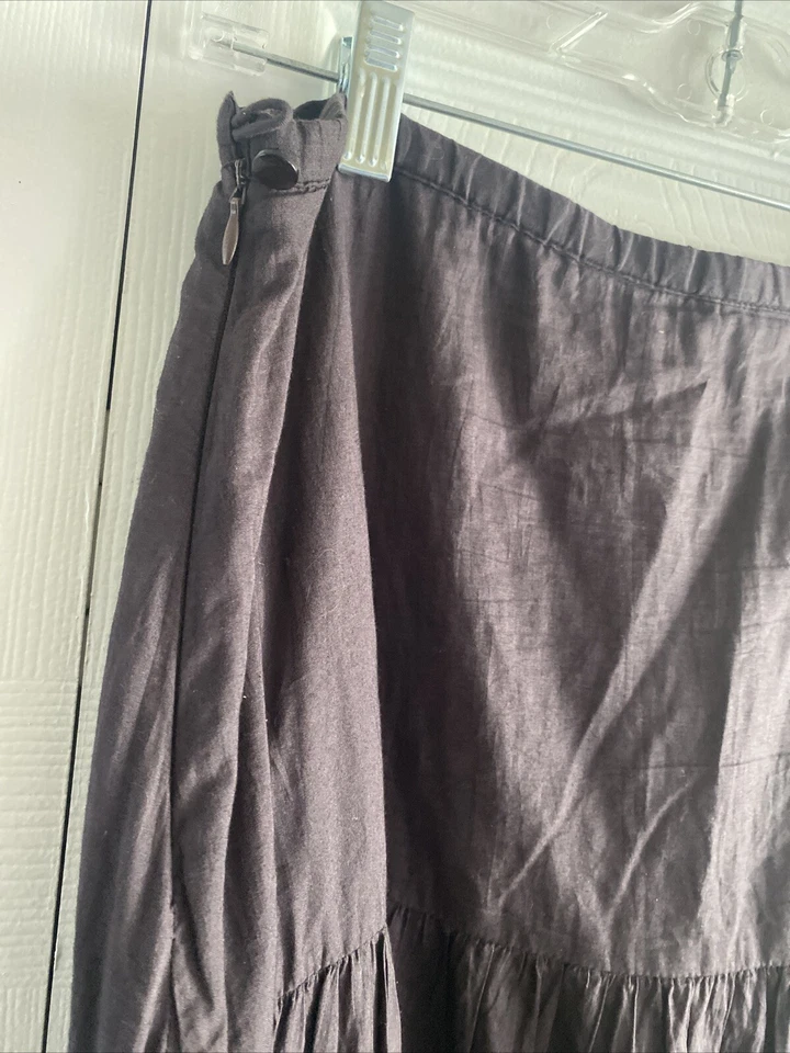 Falda campesina New Direction para mujer marrón con capas festival 100 % algodón grande boho Foto 4 de 4