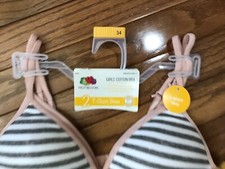 New FRUIT OF THE LOOM GIRLS T-shirt BRAS 2PK FT807 COtton SZ 34 Molded Cup A15 