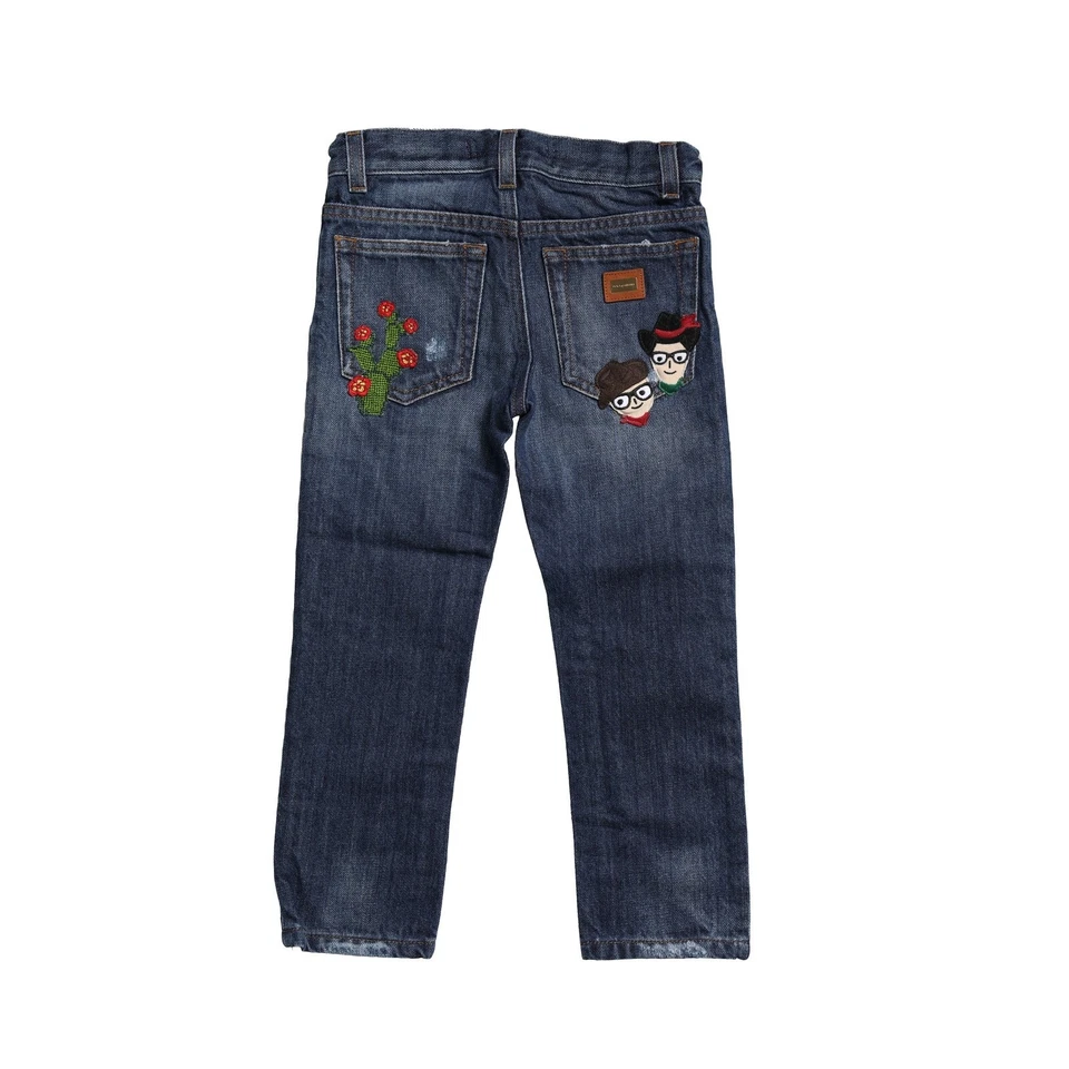 Pantalón de mezclilla de algodón azul oscuro para niños Dolce & Gabbana s. Etiqueta 4 370usd Foto 2 de 4