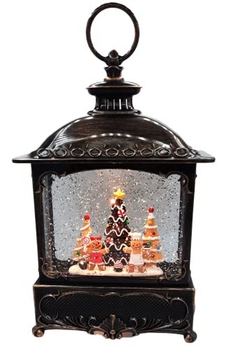 Lighted 12 Inch Christmas Water Lantern Snow Globe with Swirling Glitter- - Picture 2 of 6
