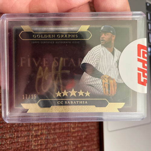 CC Sabathia Hard Signed Sealed 2020 Topps Five Star Golden Graphs 17/25  - Picture 1 of 2