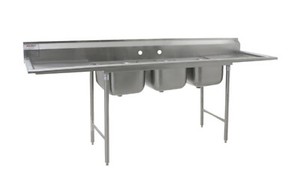 Eagle Group 412-16-3-24 Three 16" Bowl Stainless Steel Commercial Sink with 2 Dr